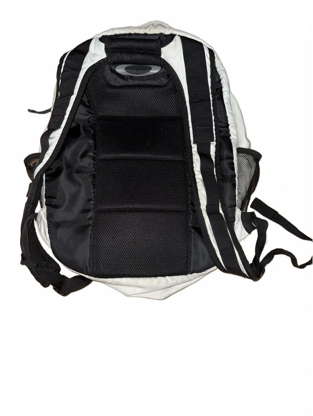 Oakley White and Black Backpack with Multiple Compartments